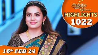 Anbe Vaa Serial | EP 1022 Highlights | 16th Feb 2024 | Virat | Shree Gopika |Saregama TV Shows Tamil