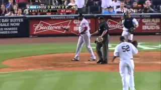 2011/06/09 Yankees, Red Sox hit batters