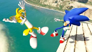 GTA 5 Sonic vs Tails Epic Ragdolls & Fails ep.1 (Euphoria Physics | Funny Moments)