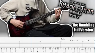 Attack on Titan The Rumbling full ver Guitar Cover Tabs Final season part 2 Opening [SiM] 進撃の巨人