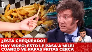 Hay video: esto le pasa a Milei cuando ve papas fritas cerca