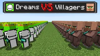 I Made 100 Dreams and 100 Villagers FIGHT