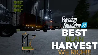 MN Millennial Farmer!? | BEST BEAN HARVEST SELL | Farming Simulator 22 |