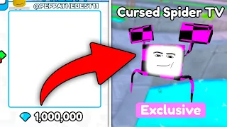 😱I GOT A BUNCH OF GEMS FOR FREE!💎 I GOT CURSED SPIDER TV ☠️ | Roblox Toilet Tower Defense