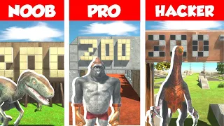 NOOB vs PRO vs HACKER - ZOO BUILDING CHALLENGE IN ANIMAL REVOLT BATTLE SIMULATOR