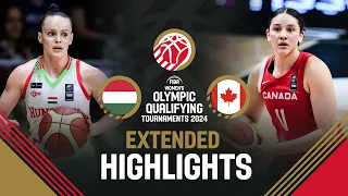 Hungary 🇭🇺 v Canada 🇨🇦 | Extended Highlights | FIBA Women's OQT 2024