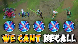 LEAGUE OF LEGENDS BUT WE AREN'T ALLOWED TO RECALL! (WE HAVE TO DIE TO BASE)