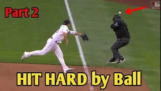 MLB | Umpires Hit Hard by Ball. compilation part 2