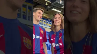 Gavi & Aitana with the new kit ❤️‍🔥 #fcbarcelona #shorts