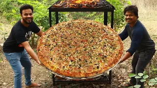 Dominos Veg Pizza | Giant Homemade Pizza Recipe | Grandpa Kitchen