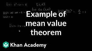 Mean value theorem example: polynomial | Existence theorems | AP Calculus AB | Khan Academy