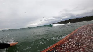 POV Surfing clean Tasmanian longboard waves