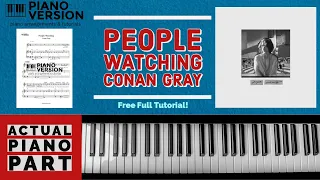 How To Play PEOPLE WATCHING by Conan Gray, Free Piano Tutorial with chords