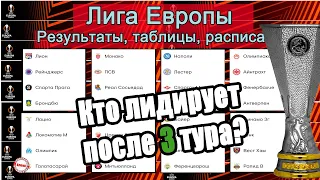 Лига Европы (21/22). Результаты 3 тура. Таблицы, расписание.