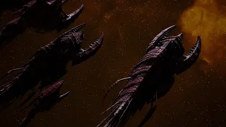 Tyranids vs Tau Merchant Fleet - Massive Battle - Battlefleet Gothic Armada 2