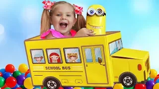 Wheels On The Bus with Diana | Nursery Rhymes & Kids Songs