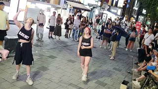 [STREET ARTIST] BLACK MIST: LIA & TILDA. LAST HONGDAE BUSKING. 230811.