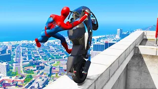 GTA 5 Spiderman Epic Jumps #37 - Spider-Man Stunts & Fails, Gameplay