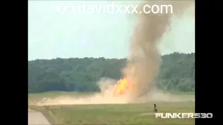 tow missile destroy a tank - slow motion