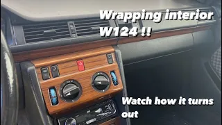 Wrapping the interior of Mercedes W124 in carbon !!