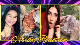 Funny Asian Girls Reaction Cooking Grill Meat Gone Wrong | Funny TikTok Reaction | Legends Act