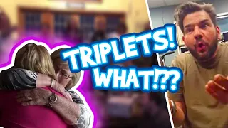 Triplets!! Best funny & heart warming triplet pregnancy reveal compilation