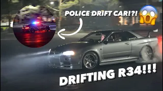 STREET DRIFTING AN R34 GTR!!