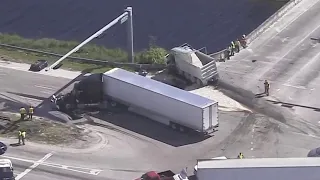 Semi truck, dump truck collide in Hialeah Gardens; 1 hurt