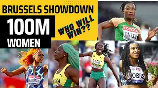 Big 100m CLASH Shacarri, Shelly-Ann, Talou & Hobbs/Brussel Diamond League #track #sports #athletics