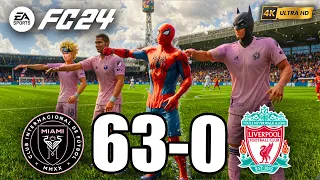 FIFA 23 - RONALDO, MESSI, SPIDER MAN ALL STARS PLAYS TOGETHER | Inter Miami CF 63-0 Liverpool