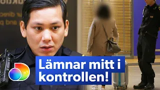 Resenär rymmer från tullkontrollen när hennes mat beslagtas | Gränsbevakarna Sverige | discovery+