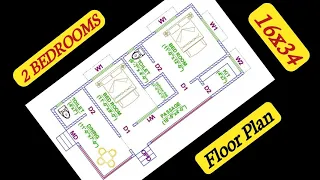 16*34 BUILDING PLAN | 16x34 HOUSE PLAN DESIGN |550 SQFT House Plan | Village Floor Plan