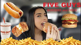 FIVE GUYS MUKBANG (first time trying it!!)