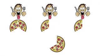 Pizza Fractions: 2/3s by Peter Weatherall