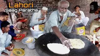 Saag Paratha Lahore Street Food | Cheapest Saag Paratha in Lahore | Street Food Pakistani