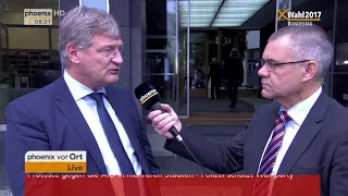 Jörg Meuthen vor der Pressekonferenz der AfD zum Ergebnis der Bundestagswahl am 25.09.17