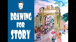 Drawing for Story with pen and ink - illustration technique