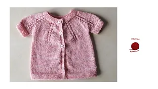 Babyjacke mit Rundpasse stricken, Schritt für Schritt, andere Größen siehe Infobox