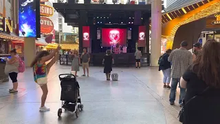 Ex showgirl has a moment on Downtown Fremont Street Experience Las Vegas #thekingofbakersfield #tkob