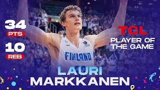 Lauri MARKKANEN 🇫🇮 | 34 PTS & 10 REB | TCL Player of the Game vs. Czech Republic