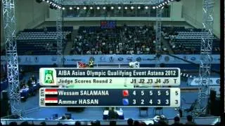 Bantam (56kg) SF - Salamana (SYR) vs Hasan (IRQ) - 2012 AIBA Asian Olympic Qualifying Event