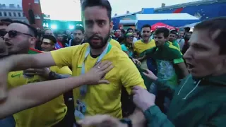 Brazil fans celebrating Argentina's defeat, and the REACTION of the angry Argentines