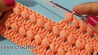 غرزة كروشية شتوية مجسمة / لعمل كوفية / بطانية للبيبى /وتصلح للشنط - Crochet Stitches#يويو كروشية