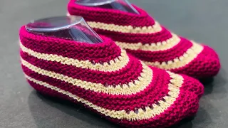 New Knitting Pattern For Ladies Socks/Shoes/Jutti/Jurab/Booties/Anguthe wali jurab # 323