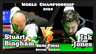 Stuart Bingham vs Jak Jones - World Championship Snooker 2024 - Semi-Final - Second Session Live
