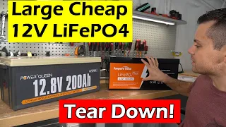 Large Cheap 12V LiFePO4: Power Queen 200Ah & Ampere Time 400Ah Tear Down!
