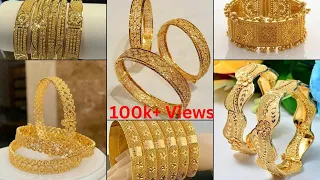 gold bangles design 2024| gold kangan design 2024 @sabamehndiart