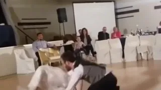 Funny married  couple dance with fight combination