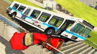 Cars vs Stairs #4 – BeamNG.Drive Crashes