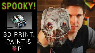Halloween Pi + 3D print project: animated eyes horror mask